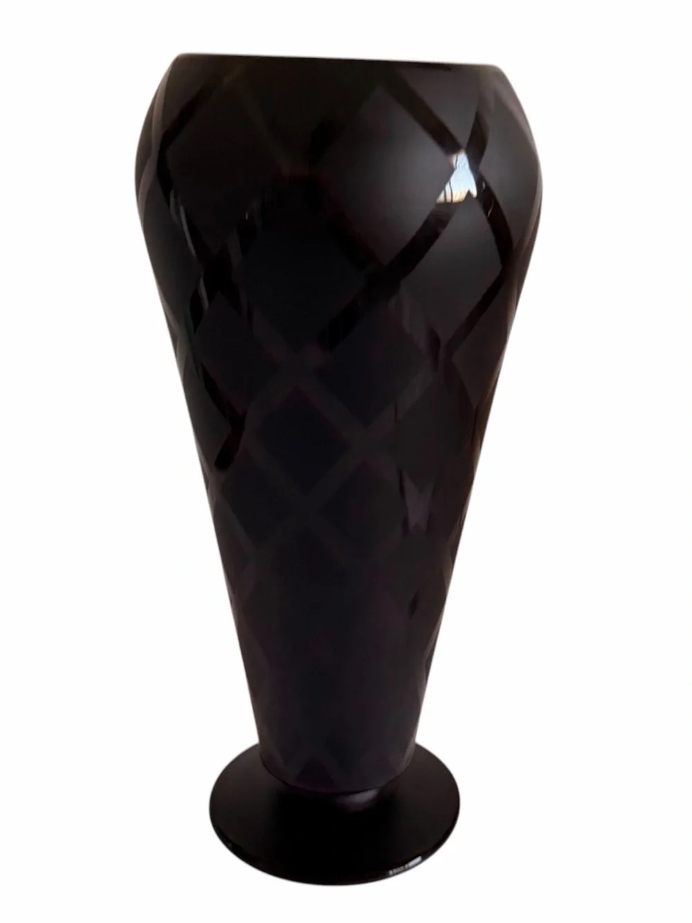 Tiffin Black Sleek Geometric Glass Accent Vase